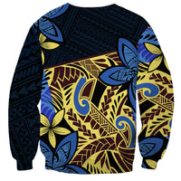 Polynesia Fabric Sweatshirt Polynesian Tribal With Frangipani Flowers LT14 - Polynesian Pride