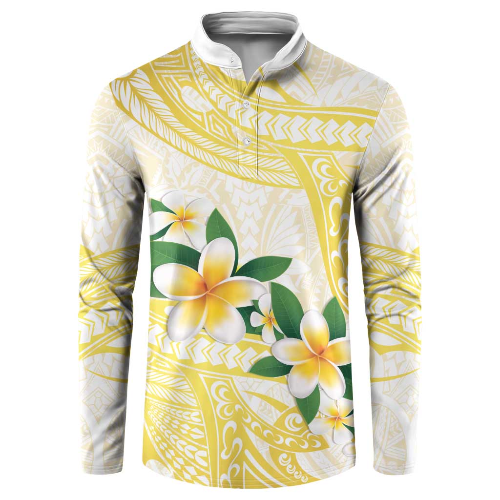Gold And White Polynesia Plumeria Button Sweatshirt Curves Tropical Vibes