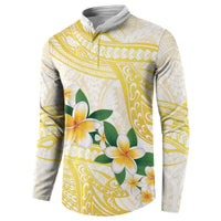 Gold And White Polynesia Plumeria Button Sweatshirt Curves Tropical Vibes