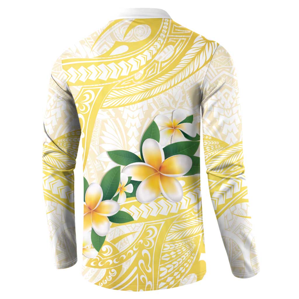Gold And White Polynesia Plumeria Button Sweatshirt Curves Tropical Vibes