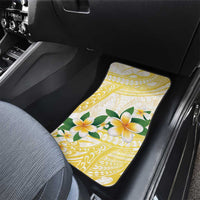 Gold And White Polynesia Plumeria Car Mats Curves Tropical Vibes