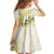 Gold And White Polynesia Plumeria Family Matching Off The Shoulder Long Sleeve Dress and Hawaiian Shirt Curves Tropical Vibes
