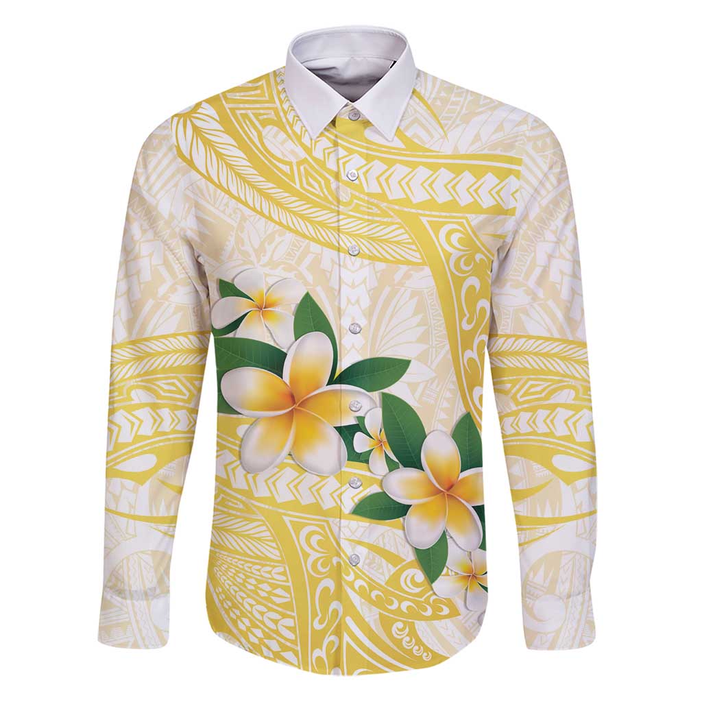 Gold And White Polynesia Plumeria Family Matching Puletasi and Hawaiian Shirt Curves Tropical Vibes