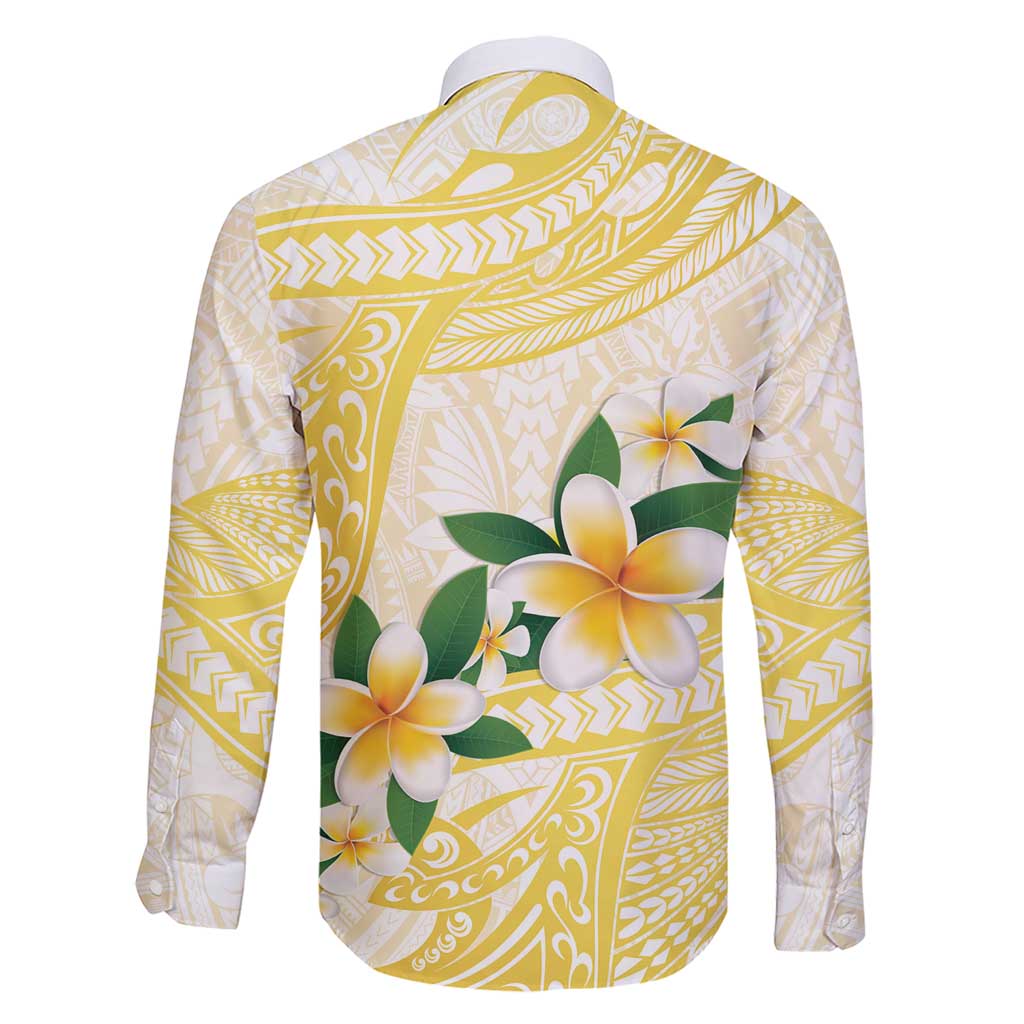 Gold And White Polynesia Plumeria Family Matching Short Sleeve Bodycon Dress and Hawaiian Shirt Curves Tropical Vibes