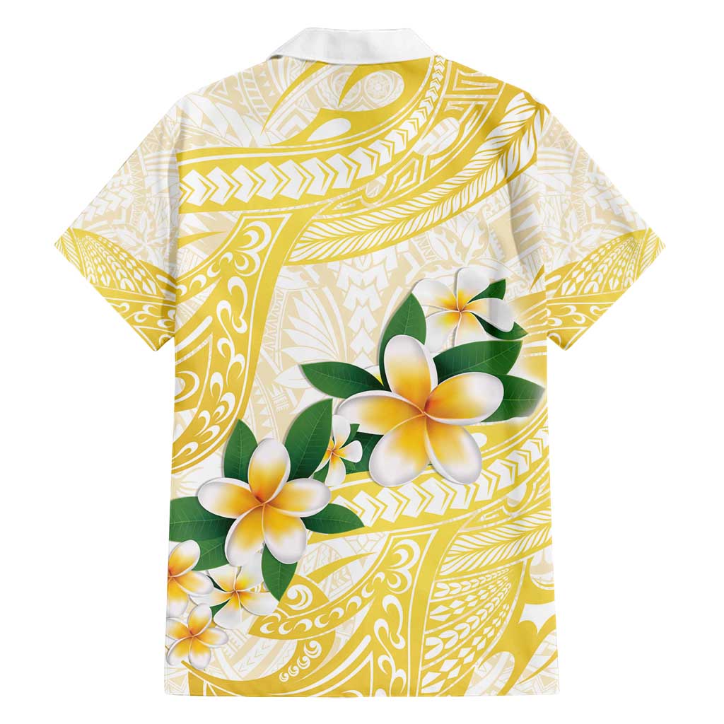 Gold And White Polynesia Plumeria Family Matching Tank Maxi Dress and Hawaiian Shirt Curves Tropical Vibes
