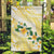 Gold And White Polynesia Plumeria Garden Flag Curves Tropical Vibes