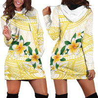 Gold And White Polynesia Plumeria Hoodie Dress Curves Tropical Vibes