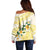 Gold And White Polynesia Plumeria Off Shoulder Sweater Curves Tropical Vibes