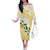 Gold And White Polynesia Plumeria Off The Shoulder Long Sleeve Dress Curves Tropical Vibes