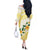 Gold And White Polynesia Plumeria Off The Shoulder Long Sleeve Dress Curves Tropical Vibes