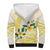 Gold And White Polynesia Plumeria Sherpa Hoodie Curves Tropical Vibes