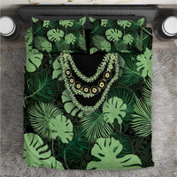 Green Hawaii Kukui Nut Lei Bedding Set Hawaiian Pattern Monstera Tropical Vibes LT14 Green - Polynesian Pride