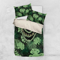 Green Hawaii Kukui Nut Lei Bedding Set Hawaiian Pattern Monstera Tropical Vibes LT14 US Twin 172cm x 218cm Green - Polynesian Pride