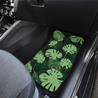 Green Hawaii Kukui Nut Lei Car Mats Hawaiian Pattern Monstera Tropical Vibes - Polynesian Pride