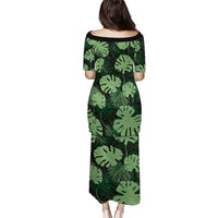 Green Hawaii Kukui Nut Lei Family Matching Puletasi and Hawaiian Shirt Hawaiian Pattern Monstera Tropical Vibes LT14 - Polynesian Pride