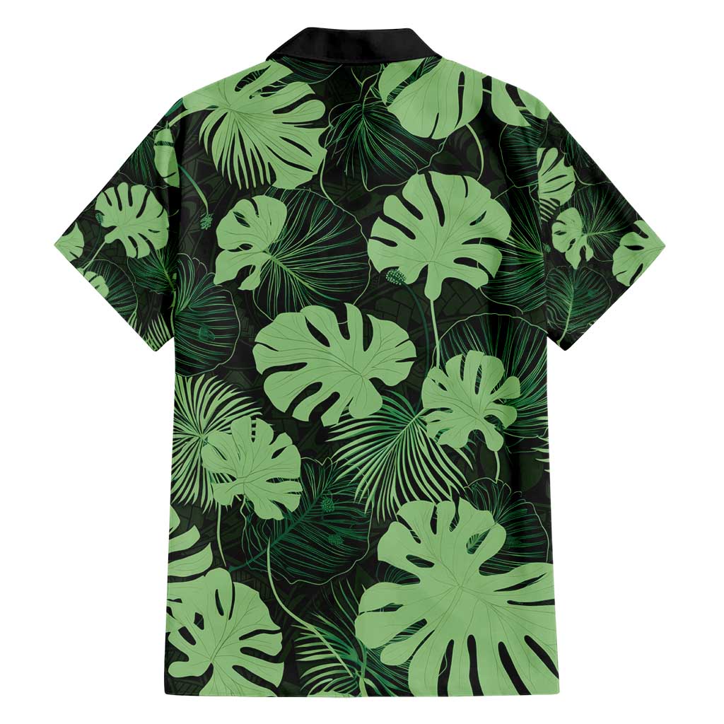 Green Hawaii Kukui Nut Lei Hawaiian Shirt Hawaiian Pattern Monstera Tropical Vibes - Polynesian Pride