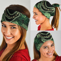 Green Hawaii Kukui Nut Lei Neck Gaiter Hawaiian Pattern Monstera Tropical Vibes - Polynesian Pride