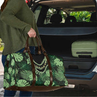 Green Hawaii Kukui Nut Lei Travel Bag Hawaiian Pattern Monstera Tropical Vibes - Polynesian Pride