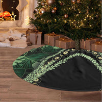 Green Hawaii Kukui Nut Lei Tree Skirt Hawaiian Pattern Monstera Tropical Vibes - Polynesian Pride