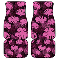 Pink Hawaii Kukui Nut Lei Car Mats Hawaiian Pattern Monstera Tropical Vibes - Polynesian Pride