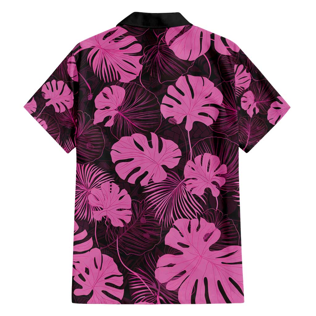 Pink Hawaii Kukui Nut Lei Family Matching Off Shoulder Maxi Dress and Hawaiian Shirt Hawaiian Pattern Monstera Tropical Vibes - Polynesian Pride