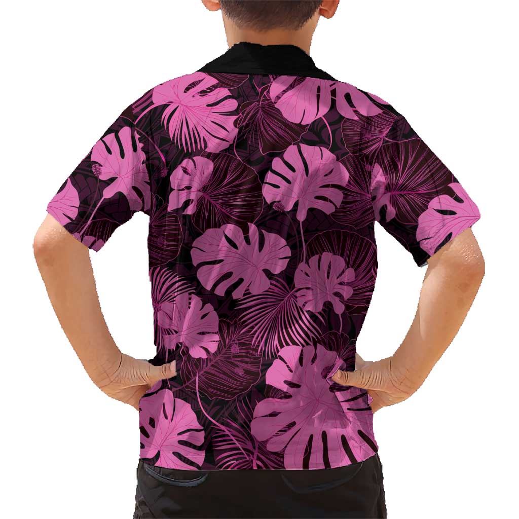 Pink Hawaii Kukui Nut Lei Family Matching Puletasi and Hawaiian Shirt Hawaiian Pattern Monstera Tropical Vibes LT14 - Polynesian Pride