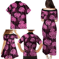 Pink Hawaii Kukui Nut Lei Family Matching Puletasi and Hawaiian Shirt Hawaiian Pattern Monstera Tropical Vibes LT14 - Polynesian Pride