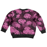 Pink Hawaii Kukui Nut Lei Kid Ugly Christmas Sweater Hawaiian Pattern Monstera Tropical Vibes - Polynesian Pride