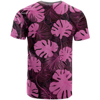 Pink Hawaii Kukui Nut Lei T Shirt Hawaiian Pattern Monstera Tropical Vibes - Polynesian Pride