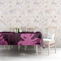 Pink Hawaii Kukui Nut Lei Tablecloth Hawaiian Pattern Monstera Tropical Vibes - Polynesian Pride