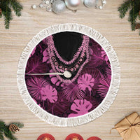 Pink Hawaii Kukui Nut Lei Tree Skirt Hawaiian Pattern Monstera Tropical Vibes - Polynesian Pride