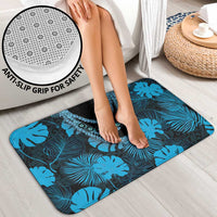 Blue Hawaii Kukui Nut Lei Bathroom Set Hawaiian Pattern Monstera Tropical Vibes - Polynesian Pride