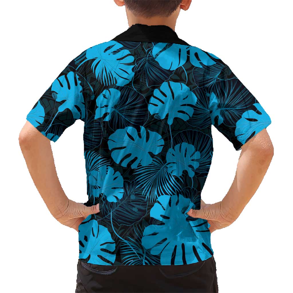 Blue Hawaii Kukui Nut Lei Family Matching Puletasi and Hawaiian Shirt Hawaiian Pattern Monstera Tropical Vibes LT14 - Polynesian Pride