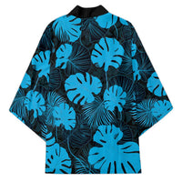 Blue Hawaii Kukui Nut Lei Kimono Hawaiian Pattern Monstera Tropical Vibes - Polynesian Pride