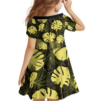 Yellow Hawaii Kukui Nut Lei Family Matching Off Shoulder Maxi Dress and Hawaiian Shirt Hawaiian Pattern Monstera Tropical Vibes - Polynesian Pride