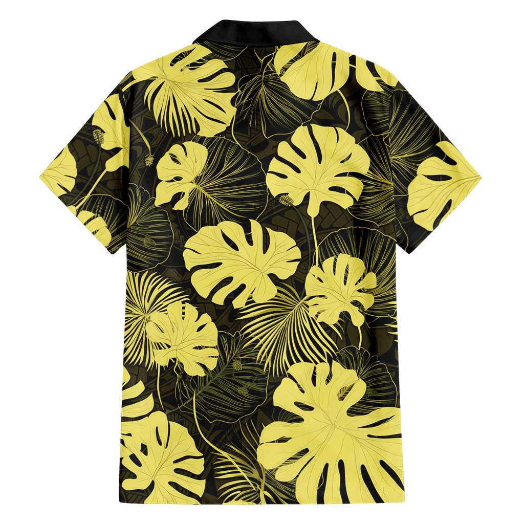 Yellow Hawaii Kukui Nut Lei Family Matching Puletasi and Hawaiian Shirt Hawaiian Pattern Monstera Tropical Vibes LT14 - Polynesian Pride