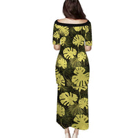 Yellow Hawaii Kukui Nut Lei Family Matching Puletasi and Hawaiian Shirt Hawaiian Pattern Monstera Tropical Vibes LT14 - Polynesian Pride