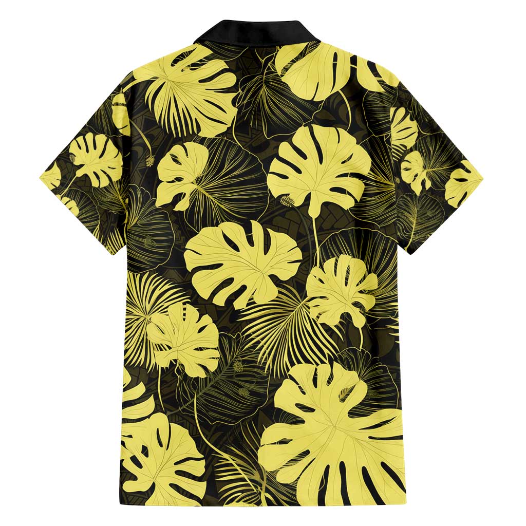 Yellow Hawaii Kukui Nut Lei Family Matching Tank Maxi Dress and Hawaiian Shirt Hawaiian Pattern Monstera Tropical Vibes - Polynesian Pride