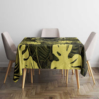 Yellow Hawaii Kukui Nut Lei Tablecloth Hawaiian Pattern Monstera Tropical Vibes - Polynesian Pride