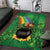 Hawaii Saint Patrick's Day Area Rug Funny Leprechaun With Pot Of Gold - Polynesian Tattoo