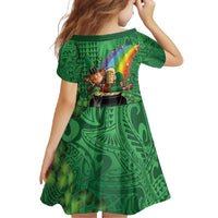 Hawaii Saint Patrick's Day Family Matching Summer Maxi Dress and Hawaiian Shirt Funny Leprechaun With Pot Of Gold - Polynesian Tattoo LT14 - Polynesian Pride