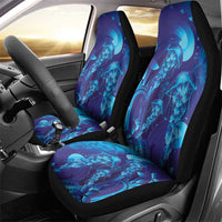 Purple Paradise Polynesia Jellyfish Car Seat Cover Plumeria Polynesian Tattoo Glowing Vibes