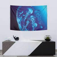 Purple Paradise Polynesia Jellyfish Tapestry Plumeria Polynesian Tattoo Glowing Vibes