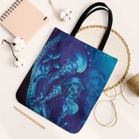 Purple Paradise Polynesia Jellyfish Tote Bag Plumeria Polynesian Tattoo Glowing Vibes