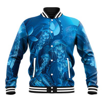 Blue Gradient Polynesia Jellyfish Baseball Jacket Plumeria Polynesian Tattoo Glowing Vibes