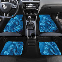 Blue Gradient Polynesia Jellyfish Car Mats Plumeria Polynesian Tattoo Glowing Vibes