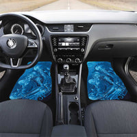 Blue Gradient Polynesia Jellyfish Car Mats Plumeria Polynesian Tattoo Glowing Vibes