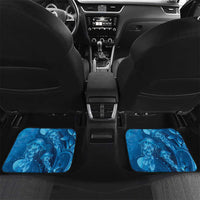 Blue Gradient Polynesia Jellyfish Car Mats Plumeria Polynesian Tattoo Glowing Vibes