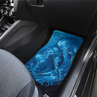 Blue Gradient Polynesia Jellyfish Car Mats Plumeria Polynesian Tattoo Glowing Vibes
