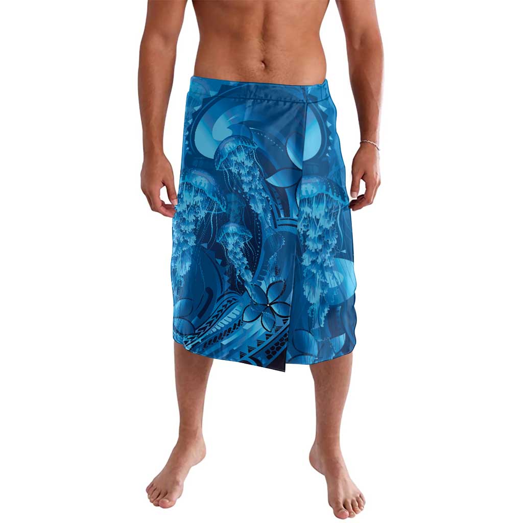Blue Gradient Polynesia Jellyfish Lavalava Plumeria Polynesian Tattoo Glowing Vibes